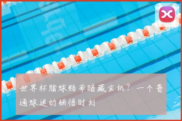世界杯赌球赔率暗藏玄机？一个普通球迷的顿悟时刻